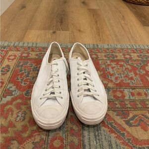 Pre loved white leather converse JACK purcell